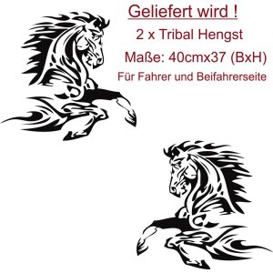 Autoaufkleber  2 Tribal Pferd  XXL  40 cm