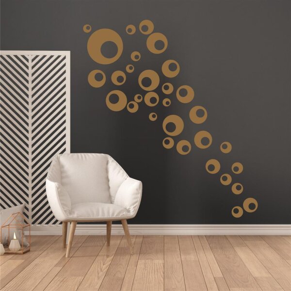 Retro Aufkleber Dots Set, Bubbles Wandtattos zum Dekorieren für Möbel 31 Stück