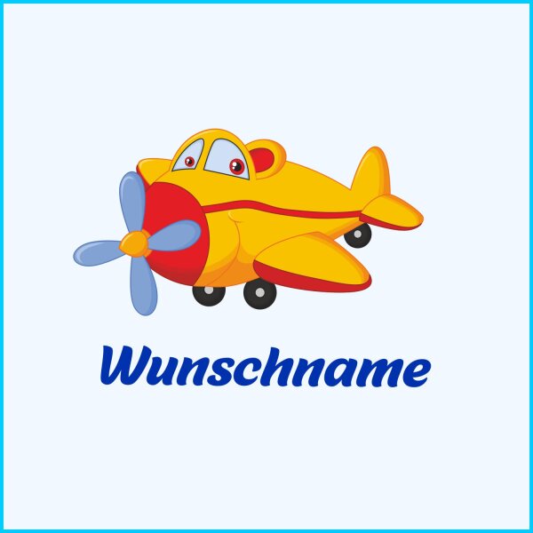 Aufkleber Flugzeug Kinderzimmer mit Wunschname