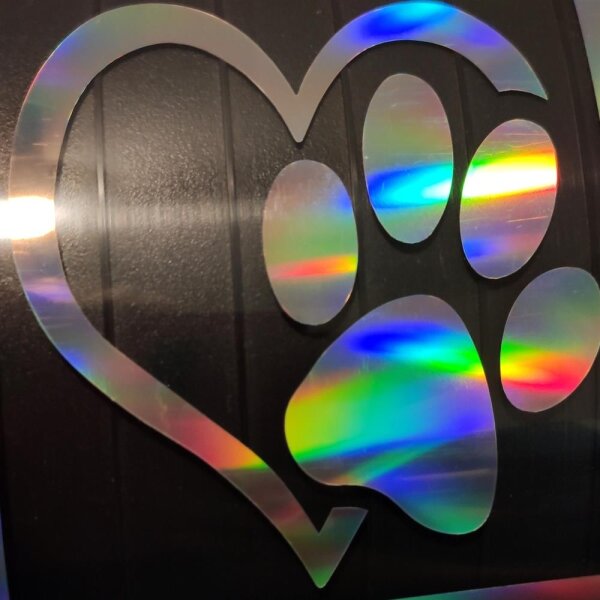 Autoaufkleber Hunde Pfote Aufkleber Hologramm Oil Slick