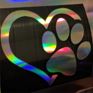 Autoaufkleber Hunde Pfote Aufkleber Hologramm Oil Slick