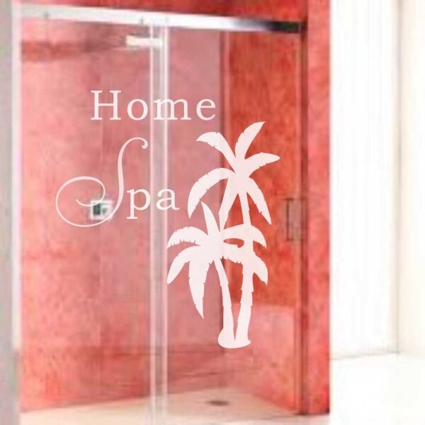 Glasdekor Home Spa Palmen Aufkleber Bad