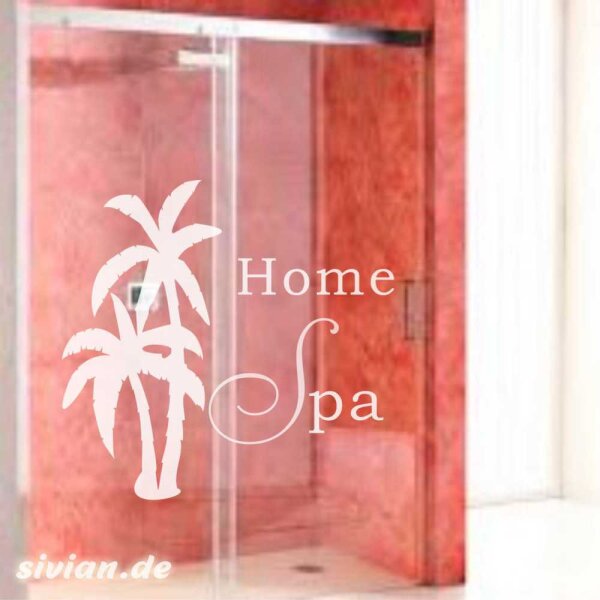 Glasdekor Home Spa Palmen Aufkleber Bad