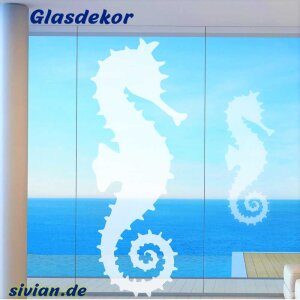 Glasdekor Seepferd Aufkleber Badezimmer