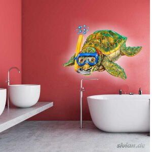 Lustige Schildkröte Badezimmer Aufkleber