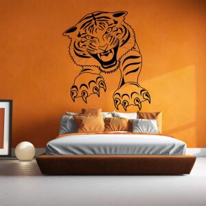 Wandaufkleber Tiger Wandtattoo springender Tiger