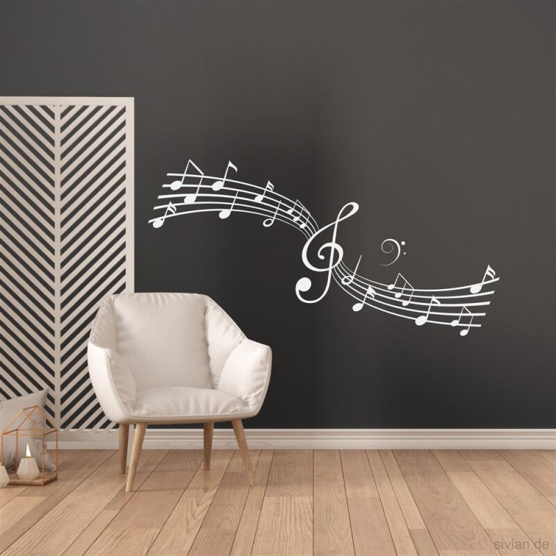 Wandaufkleber Noten Notenschlüssel Wandtattoo Musik