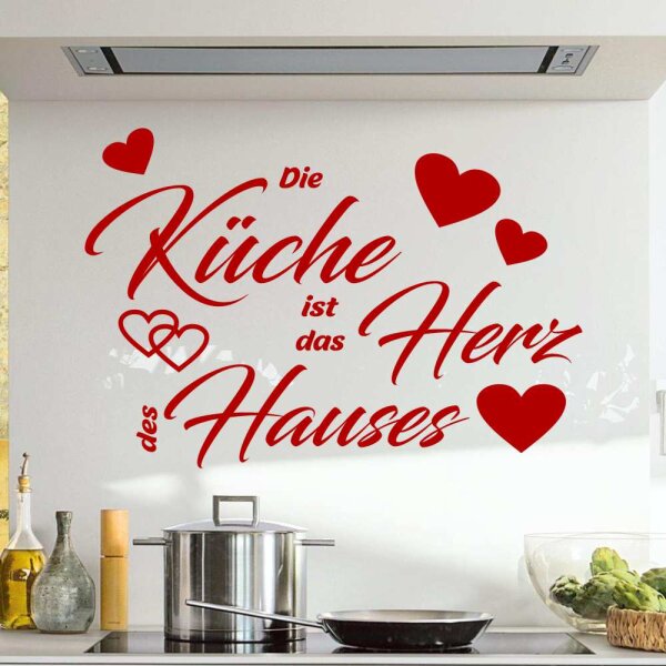 Küche Wandtattoo Herz des Hauses