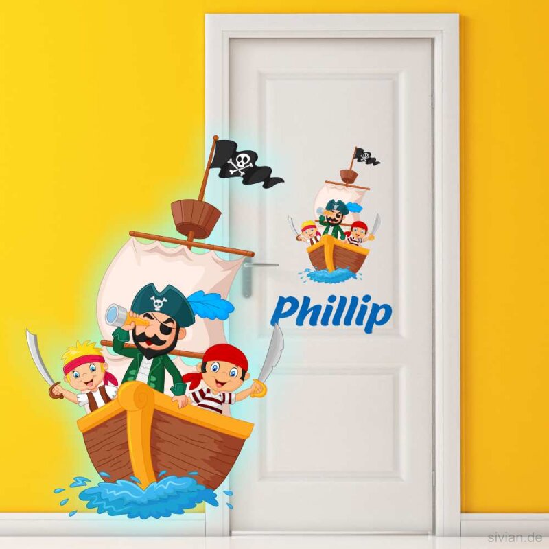 Aufkleber Kinderzimmer Pirat Piratenschiff