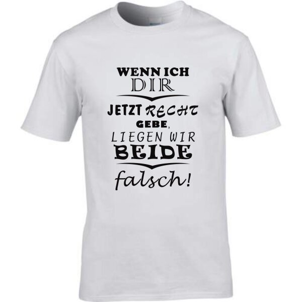 T-Shirt mit Spruch Wenn ich dir jetzt Recht gebe,liegen wir beide falsch