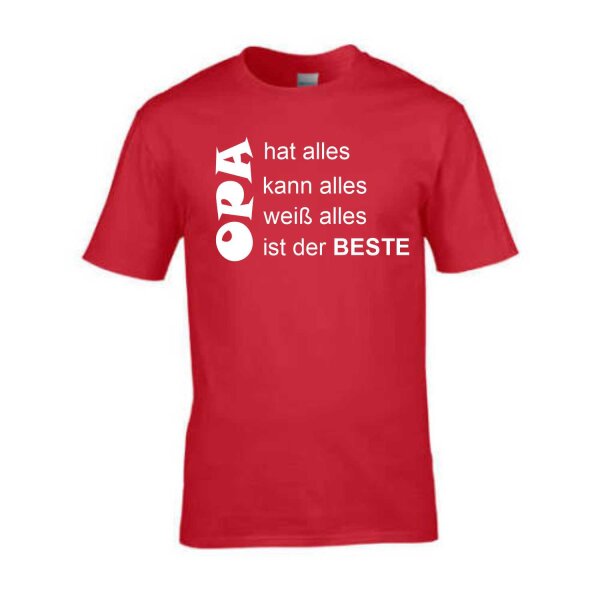 T-Shirt mit Spruch Opa hat, kann, weiß alles - ist der Beste