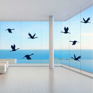 Fenster Aufkleber Fensterbild Warnvögel Gänse Enten 