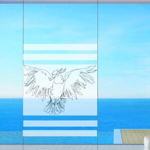 Fenster Sichtschutz Papagei Milchglasfolie