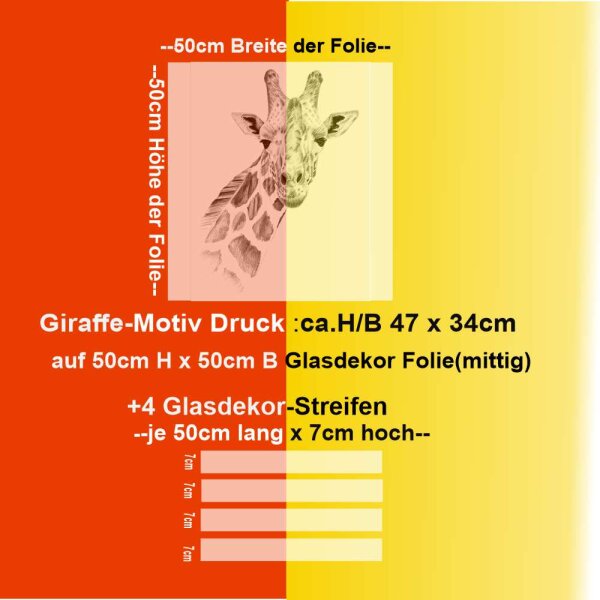 Fenster Sichtschutz Giraffe Milchglasfolie