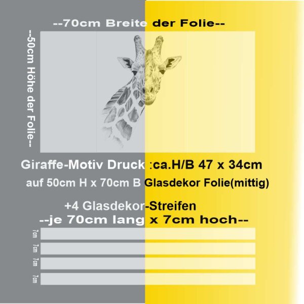 Fenster Sichtschutz Giraffe Milchglasfolie