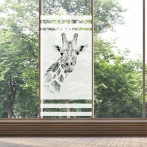 Fenster Sichtschutz Giraffe Milchglasfolie