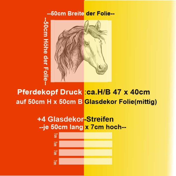 Fenster Sichtschutz Pferd Milchglasfolie