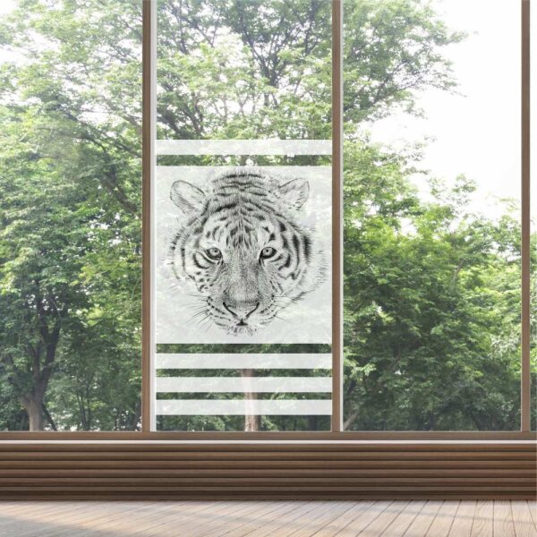 Fenster Sichtschutz Tiger Milchglasfolie
