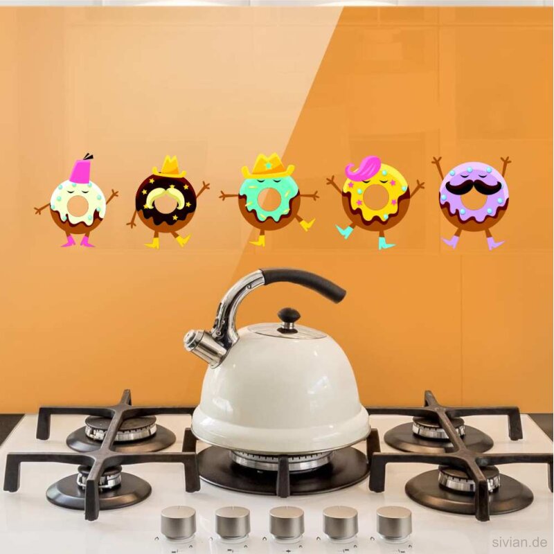 Wandtattoo Donats 5 Stück