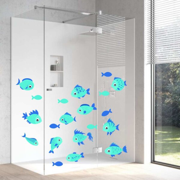 Aufkleber Fische blau Unterwasserwelt Sticker