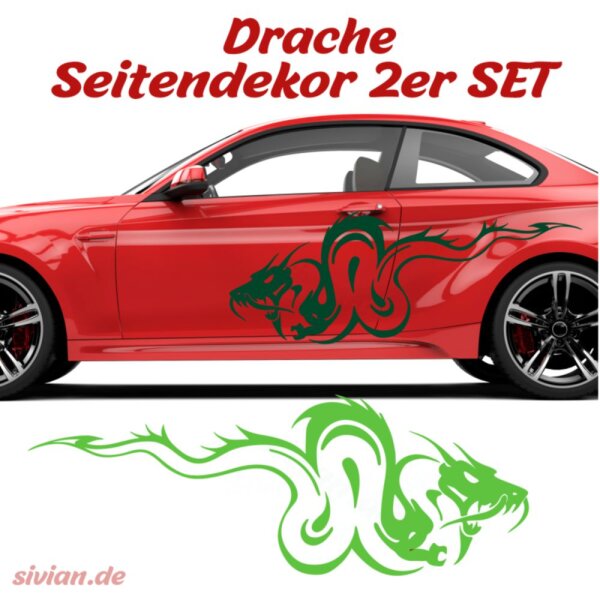 Seitendekor Autoaufkleber Drache Tuning