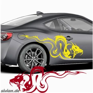 Seitendekor Autoaufkleber Drache Tuning