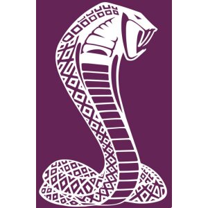 Cobra Schlange Aufkleber weiß 40 x 25
