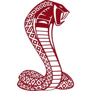 Cobra Schlange Aufkleber dunkelrot 40 x 25