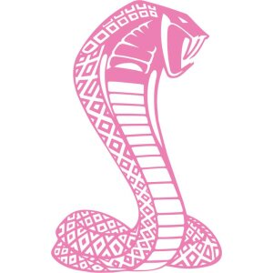Cobra Schlange Aufkleber hellrosa-60 x 37