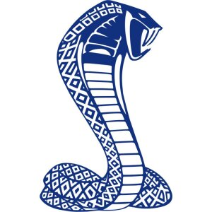 Cobra Schlange Aufkleber königsblau-40 x 25