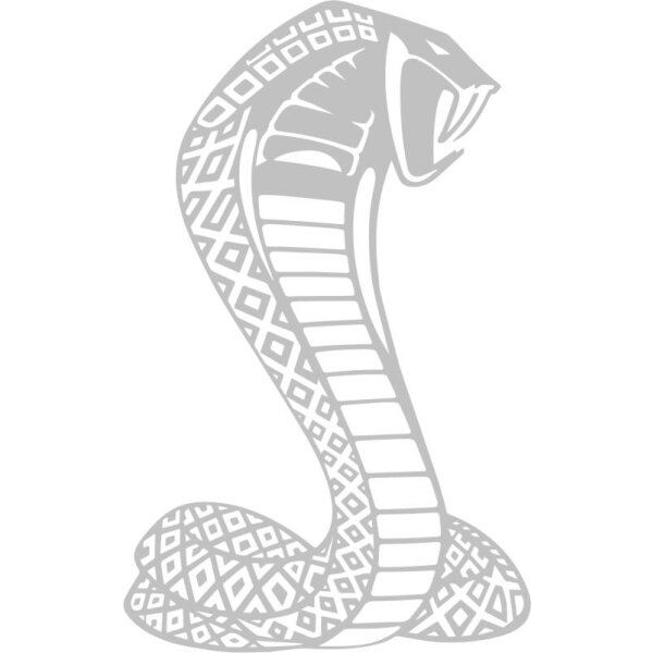 Cobra Schlange Aufkleber silbergrau metallic-40 x 25