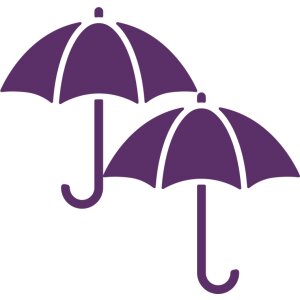 Autoaufkleber Regenschirm Set violett