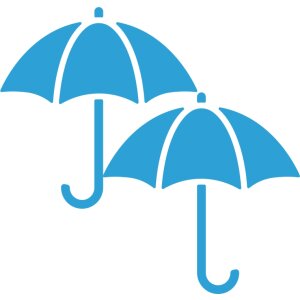 Autoaufkleber Regenschirm Set hellblau