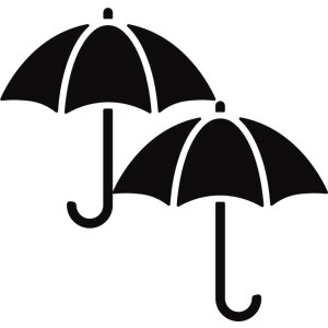 Autoaufkleber Regenschirm Set schwarz MATT