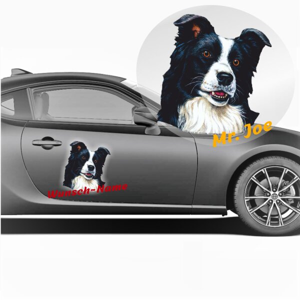 Border Collie Aufkleber Hund mit Wunschname