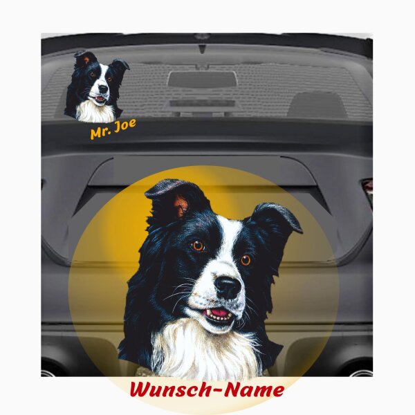 Border Collie Aufkleber Hund mit Wunschname