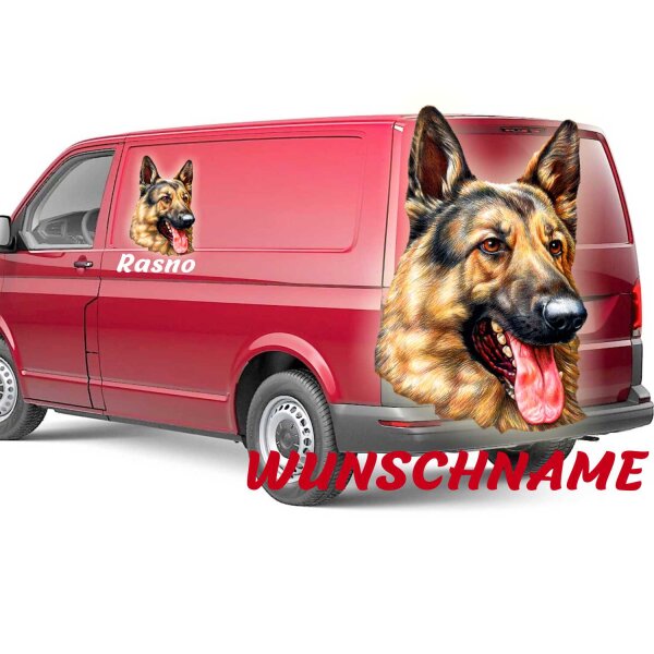 Deutscher Schäferhund Aufkleber mit Wunschname