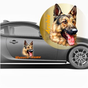 Deutscher Schäferhund Aufkleber mit Wunschname