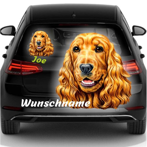 Cocker Spaniel Aufkleber Hund mit Wunschname