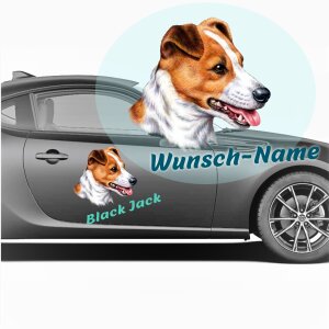 Jack Russel Terrier Hundeaufkleber mit Wunschname
