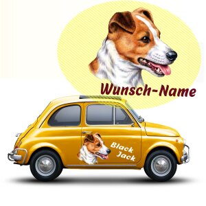 Jack Russel Terrier Hundeaufkleber mit Wunschname