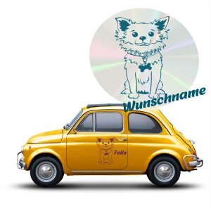 Chihuahua Autoaufkleber mit Wunschname