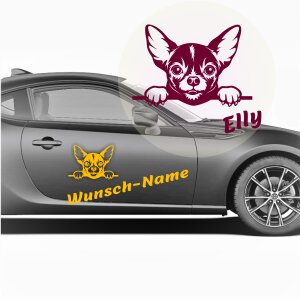 Chihuahua Aufkleber mit Wunschname