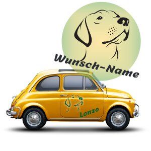 Labrador Autoaufkleber mit Wunschname