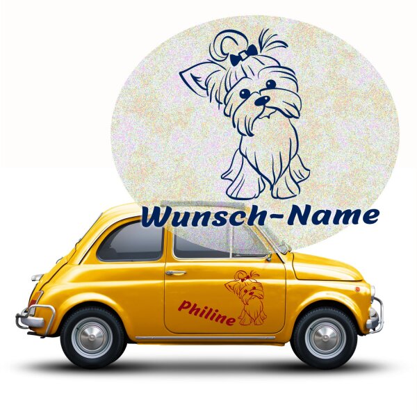 Yorkshire Terrier Aufkleber mit Wunschname