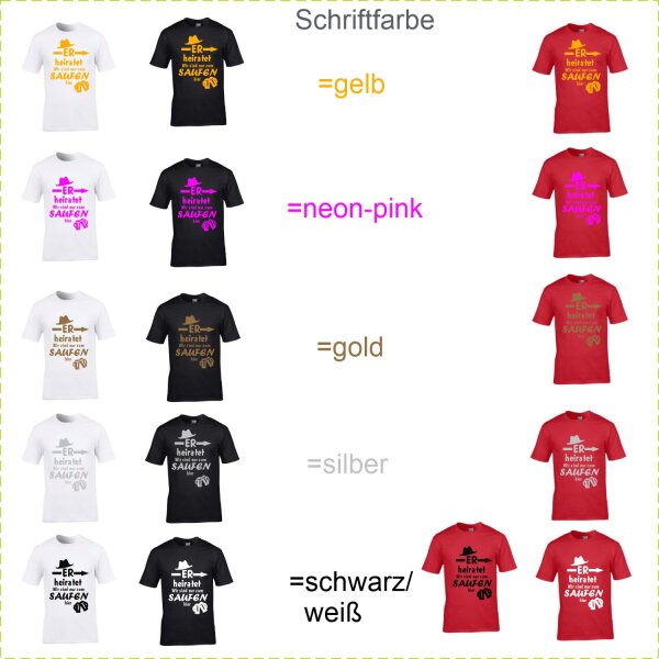 T-Shirt Junggesellenabschied er heiratet