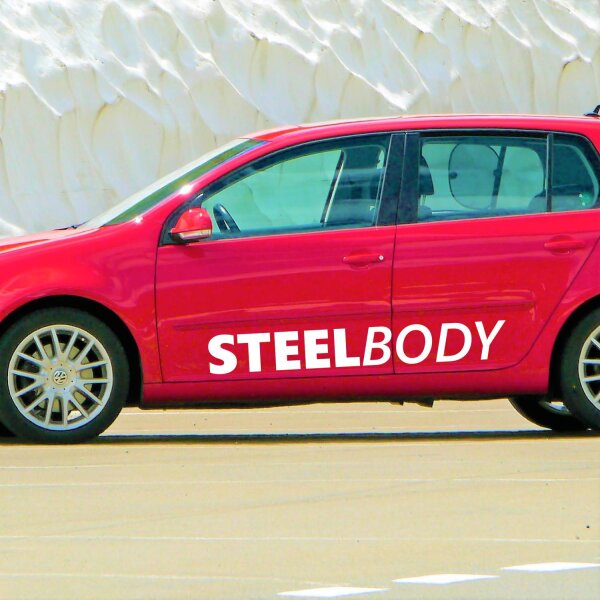 Autoaufkleber Steelbody Schriftzug