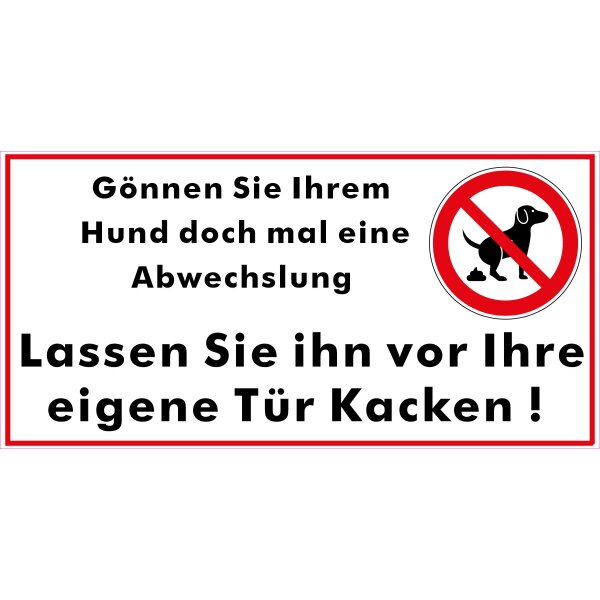 Hinweisschild Hundeklo Aufkleber Verbotsschild