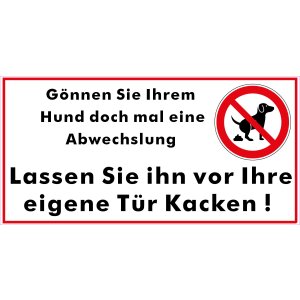 Hinweisschild Hundeklo Aufkleber Verbotsschild